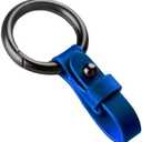 Pack of 3,Yuxh Car Keychain Synthetic Leather Keyring Metal Key Chain Faux Leather Key Ring, Blu