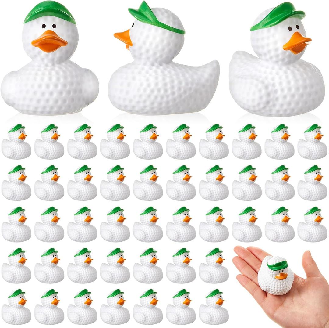 Deekin Rubber Ducks 2 Inch Bulk Sport Party Favors for Team Events Decorations Birthday Party Supplies Club Player Gift(50 Pcs,Golf)