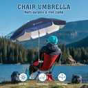 AMMSUN Chair Umbrella with Universal Clamp Adjustable 47 inches and 360 Swivel & UPF 50+ Protection Portable Sun Umbrella, Secure Clip on Camping/Beach Chairs, Stroller, Wheelchair, Golf cart, Lounger, Navy Blue, Large-sized