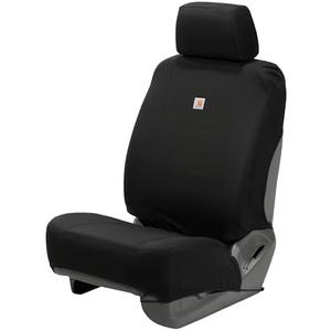 Carhartt Universal Nylon Duck Canvas Fitted Bucket Seat Cover, Durable Seat Protection with Rain Defender, Single, Black