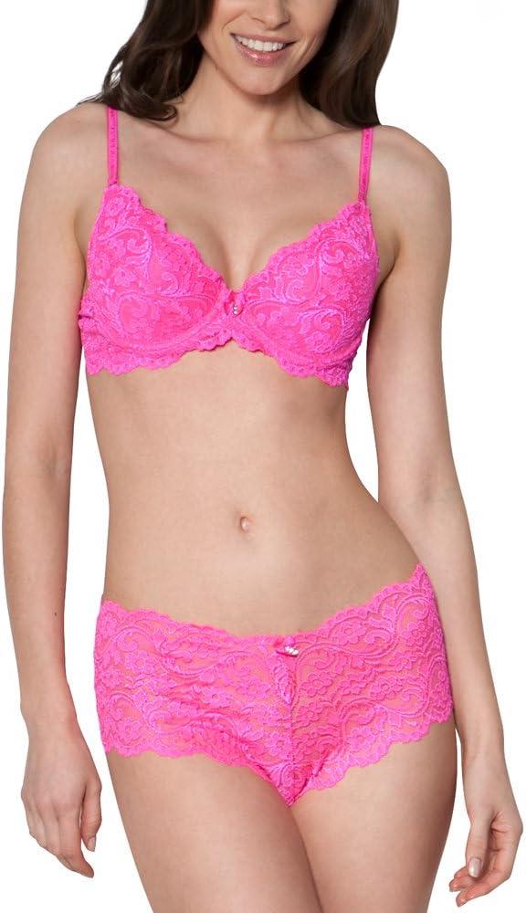 Smart & Sexy Women's Signature Lace Push Up Bra - Perfect for Seeking Effortless Style and Comfort (36C, Medium Pink)
