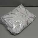 Kotile Silver White Curtains 95 Inches Long, Metallic Silver Foil Tree Branch Glitter White Curtains for Living Room, Grommet Privacy Semi-Sheer Curtains, 52 x 95 Inch, 2 Panels, Silver White