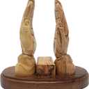 ZULUF Handcrafted Olive Wood Praying Hands Bible Stand 7.4 Hand-Carved Book Holder from Bethlehem Elegant Christian Home Décor & Gift