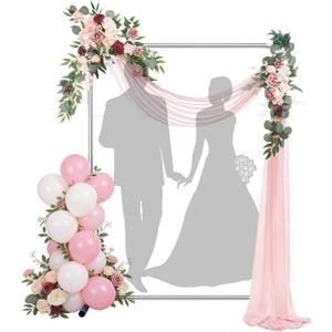 Wedding Arch Stand, 7x4FT Arch for Wedding Ceremony, Square Backdrop Metal Stand Frame Heavy Duty for Party, Garden, Anniversary, Baby Shower, Outdoor, Indoor, Rectangle Archway for Balloon Decoration