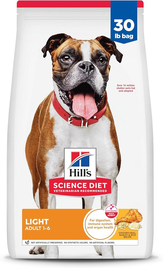 Hill's Science Diet Light , Adult 1-6, Weight Management Support, Dry Dog Food, Chicken & Barley, 30 lb Bag Hill's Science Diet Light , Adult 1-6, Weight Management Support, Dry Dog Food, Chicken & Barley, 30 lb Bag
