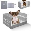 HQ4US 4LEGS Dog Litter Box, Puppy Pee Pad Holder Foldable, Small Indoor Dog Potty Tray for Puppy, High Walls, Seamless, No Assembly, Waterproof, Easy to Clean, No Spill,Portable for Travel