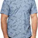 Eddie Bauer Men's Tall Short Sleeve Baja Shirt - Print (Blue, XXL)
