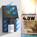 4W Solar Charger Compatible with Ring Battery Doorbell (USB-C Port) Waterproof Continuously Ring doorbell Solar Panel-Black 1 Pack