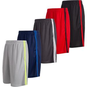 6 Pack: Men's Dry-Fit Sweat Resistant Active Athletic Performance Shorts (X-Large)
