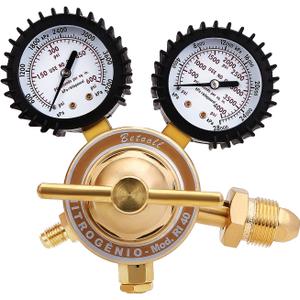BETOOLL Nitrogen Regulator with 0-600 PSI Delivery Pressure Equipment Brass Inlet Outlet Connection Gauges