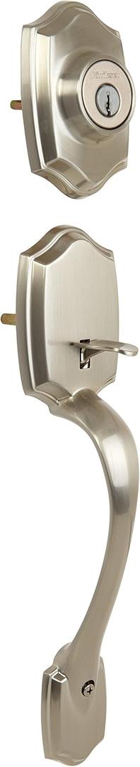 Kwikset 687BW LIP 15 RCAL RCS 96870-094 Belleview Single Cylinder Exterior Only Handle Set, Satin Nickel