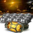 Winunite 10 Pods Amber Rock Lights Wide Angle Underglow Lights with Extension Wires, IP67 Waterproof Fender Lights for Trailer Off Road Truck ATV UTV SUV Motorcycles