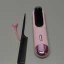 Go Brush Pro 2026 Hair Straightener Brush 300 Million Negative Ionic Portable Hair Straightener Comb for Women with 4 Temps Fast Heating MCH Ceramic Coating Smooth Frizz Hair Light Pink