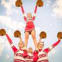 BENLIUDH Cheerleader Pom Poms, Metallic Foil Plastic Pom Poms Cheerleading for Game Sports Squads Dancing Party, Gold 2pcs