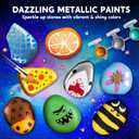 Rock Painting Kit- Glow in The Dark Rock Kit, Arts and Crafts for Kids Ages 6-12, Art Supplies Toy , Kids Craft Paint Kits, Arts & Crafts for Boys Girls Birthday Party Gift Toy