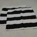 WESTERN HOME WH Pack of 2 Decorative Outdoor Waterproof Striped Throw Pillow Covers Polyester Garden Modern Farmhouse Striped Cushion Cases for Patio Tent Balcony Couch Sofa 18x18 inch Black