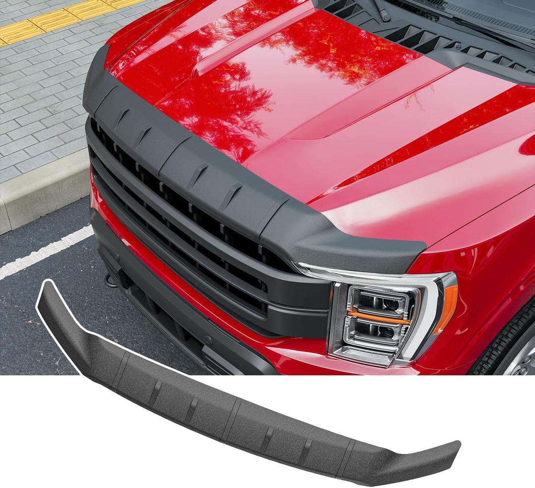powoq Hood Protector Compatible with 2021-2025 Ford F150 Deflector Upgraded TPE Shield Hood Deflector Replacement for 2021-2025 Ford F-150 Accessories