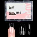 GAOY Medium Square Fake Gel Nail Tips, 12 Sizes False Full Cover Acrylic Press on Nails, 240Pcs Soft Half Matte Tips