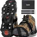 Sfee Crampons for Winter Boots, Upgraded Ice Cleats Stainless Steel Women Men Anti Slip Ice Traction Cleats Grips with Straps, Perfect for Hiking, Walking, Climbing, Ice Fishing (X-Large:[US Men:10-12 Women:12-14/EU:43-48])