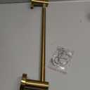 Adjustable 16 to 27.6 Inch Single Towel Bar, iMomwee Gold Brush Finished SUS304 Stainless Steel Bath Towel Holder, Wall Mount Towel Rail for Bathroom Kitchen Washroom, 1" Diameter Towel Rod with Hooks