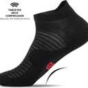 Compression Running Ankle Socks (6 Pairs) for Men & Women, Running Socks With Arch Support (Black)