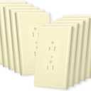 Bates- 1-Gang Duplex Wall Plate, 3.18"x 4.98", 10 Pack, Ivory, Unbreakable Electrical Outlet Cover Plates, Heat & Impact Resistant, Easy-to-Clean, Duplex Receptacle Cover for Home & Office