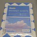 Baby Bassinet Sheets 4 Pack Fit for Dream On Me Lacy/Karley Bedside Sleeper/Graco Sense2Snooze/DreamMore Bedside, Delta Children Sweet Dreams and Curve, Ultra Soft & Skin-Friendly (Navy Blue Cloud)