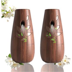 Automatic Spray Dispenser,(2-Pack) Adjustable Air Freshener Dispenser, Wall Mounted or Standing Aerosol Sprayer for Living Room Bathroom Bedroom Hotel Office Commercial Place (Dark Wood)