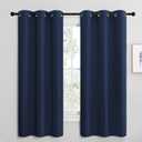 NICETOWN Blackout Draperies Curtains, All Season Thermal Insulated Solid Grommet Top Blackout Curtains/Drapes for Kid's Room (Navy, 1 Pair, 42 x 68 inches)