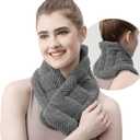 uncn Microwavable Heating Pads for Neck and Shoulders Pain Relief Microwave Heat Pack Versatile Weighted Moist Heated Neck Wrap Reusable Herbal Nature Calming Beanbag Warm Compress 29X7 in 2.4Pounds (Gray)