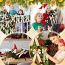 24 Pcs Christmas Velvet Bows 5 x 7.9 Inch Rustic Velvet Christmas Tree Bows Vintage Tree Ornaments for Xmas Holiday Garland Home Decor Wedding Outdoor Indoor Decoration(Beige)