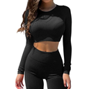 Workout Set for Women 2 Pieces Outfits Seamless Yoga Leggings with Sports Bra Tank Top Gym Sets Matching Sets, S