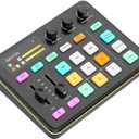 Gaming Audio Mixer for PC, Audio Interface Sound Board w/RGB Effect, Support Bluetooth, XLR/TRS Microphone, 48V Phantom Power, Voice Changer Live Streaming, Podcasting, Content Create(Not for USB Mic)