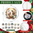 12 Pcs 3 Inch Christmas Nativity Scene Ornaments Christian Christmas Ornament Religious Jesus Ornament Floral Style Acrylic Double Sided Hanging Decor for Xmas Tree Gift(Romantic Design)