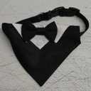 ADOGGYGO Formal Dog Tuxedo, Wedding Dog Collar with Bow Tie, Adjustable Pet Wedding Collar Bandana for Small Medium Large Dogs (Small, Black)