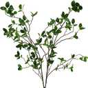 Htmeing Artificial Eucalytus Green Branches Faux Ficus Twig Home Office Shop Decoration (2PCS)