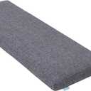 QILLOWAY Indoor/Outdoor Bench Cushion, Thick Upholstery Foam Couch Swing Pads with Ties,48-Inches,Charcoal Grey/Black.