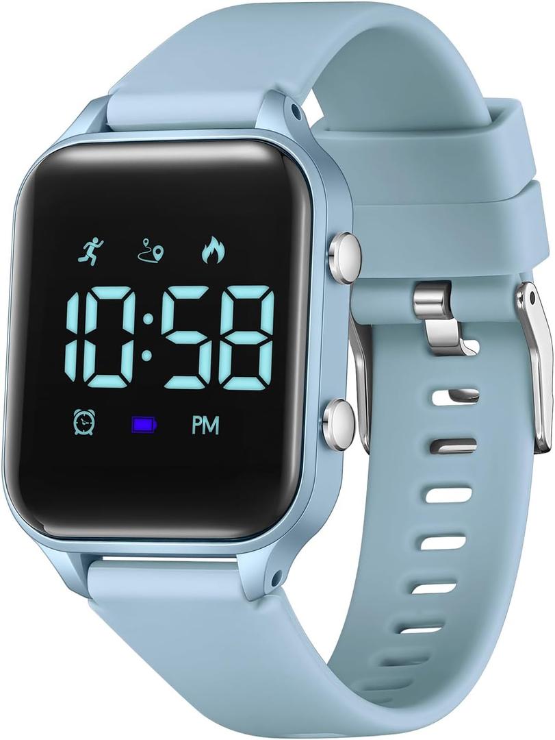 L LAVAREDO Kids Digital Watches for Boys Girls,Waterproof Sport Watch with Pedometer Stopwatch Vibration Alarm for Ages 5-13,No App Fitness Tracker Watch for Kids Teens Birthday Christmas Gifts