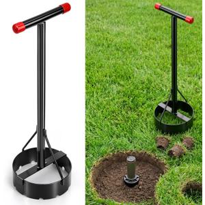 Sprinkler Donut Cutter 7 Inch Grass Trimmer Sod Cutter for Sprinkler Heads Steel Vinyl Coated Handle Efficient Lawn Care Tool for Precise Grass Cutting Around Sprinklers