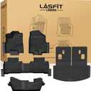 LASFIT Floor Mats&Trunk Mat&Backrest Mats for Acura Mdx 2014-2020 (Fit 7 Seater,Not fit Hybrid), Cargo Mat All Weather TPE Mats Custom Fit Floor Liner for Mdx 1st&2nd&3rd Row Car Mats & Cargo Liner