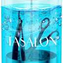 TASALON Barber Jar Pack of 1 - 25 oz Stainless Cap and Glass Jar with Removable Basket, Salon or Nail Spa