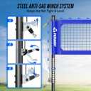 Professional Heavy Duty Volleyball Net Set for Backyard & Beach, Outdoor Net System with Steel Anti-Sag Winch, 32FT Reinforced Net, Height Adjustable Rust-Resistant Aluminum Poles, Portable Carry Bag