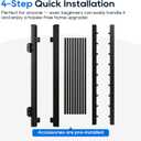 36"x45" Aluminum Gate with Self-Closing Hinges,Round Tube 3/4" pickets,DIY Adjustable Width Black Powder Coated Deck gate Kits Incl. Hinges Latch for Deck Railing Patios Gardens Indoor Outdoor