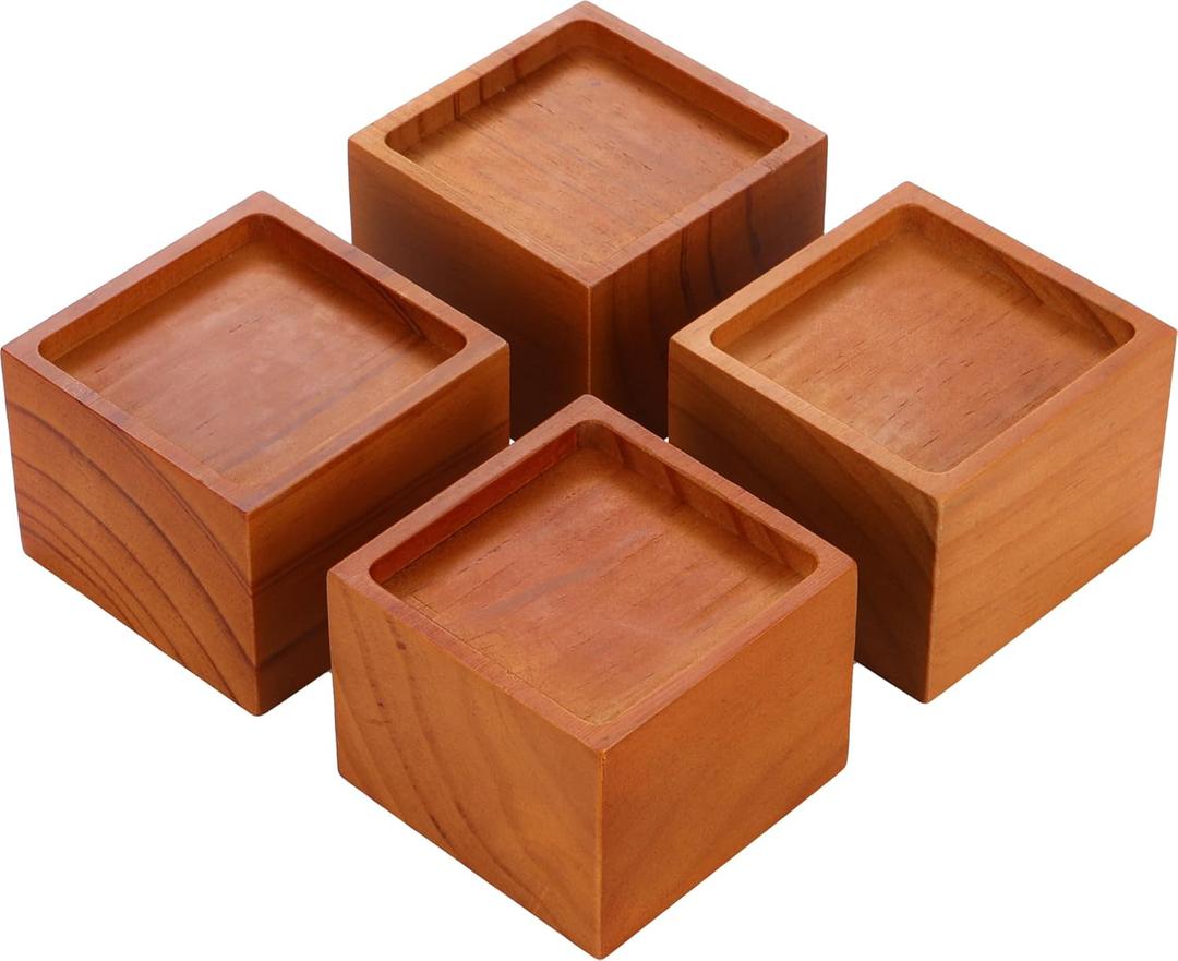 3-Inch Solid Pine Furniture Risers  2000LBS Capacity, Tool-Free Install, Natural Wood Design for Beds, Sofas & Desks (3 Inch)