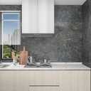 BOMENG Gray Marble Contact Paper Peel Stick Glossy Thick Marble Wallpaper for Countertop 31.5x158 inch Waterproof Oil Proof Self Adhesive Furniture Stickers Kitchen Counter Bathroom Wall Vinyl Decor
