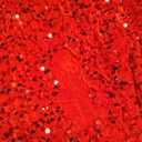 Women Sexy Sequin Off The Shoulder Puff 3/4 Sleeve Bodycon Dress Formal Party Cocktail Evening Midi Dress (Light Red)