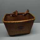 Bike Basket, Handmade Rattan Bicycle Baskets, Front Bike Baskets for Women’, Retro Style Bike Baskets for Adult Bikes, Brown