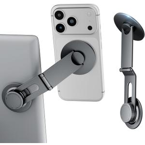 CloudValley Tesla Model 3/Y Phone Mount, Magnetic Car Metal Holder with Strong Magnet Power,Foldable & Extendable Hidden DesignTesla Screen Stand for 3/Y/S/X/Cybertruck, Designed for MagSafe iPhone