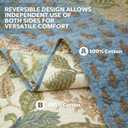 NEWLAKE Quilt Set Twin Size, 100% Cotton Patchwork Green Bohemian Quilt Sets, Reversible Bedspread Lightweight and Breathable for All Seasons, Soft Quilted Bedspread