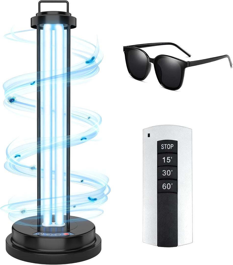 Home Disinfection Device, Dust Mites Remover, 40W UVC Light Sanitizer, UV Disinfection Lamp, Ultraviolet Sanitizer for Home, Room & Kitchen, Ultraviolet Light with 3 Speed Timings